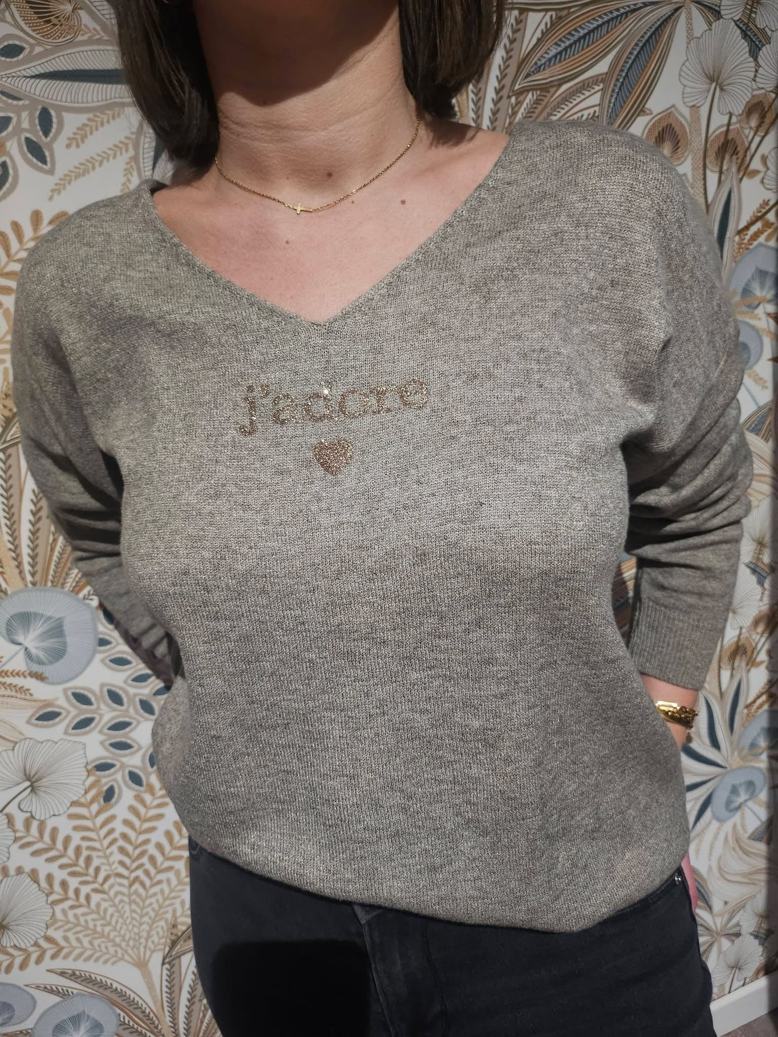 Pull J’adore gris