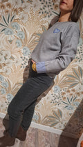 Pull chemise gris Effet Cachemire