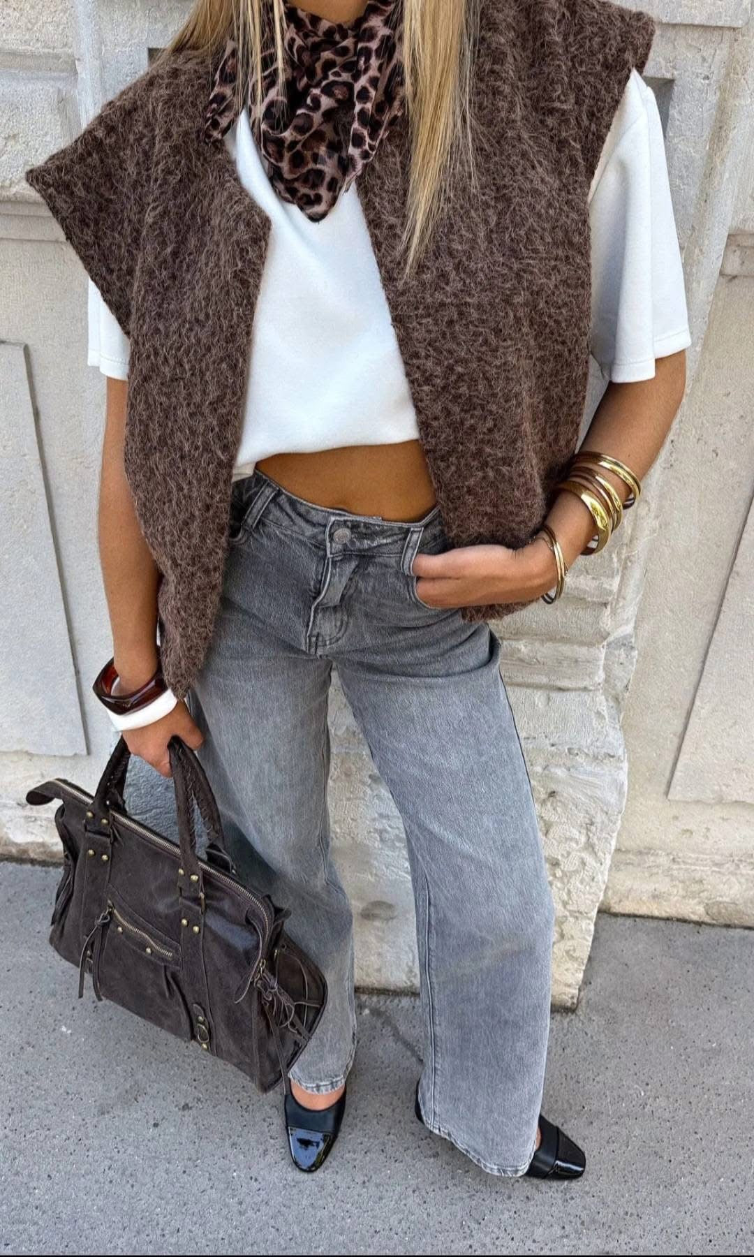 Gilet en Feutrine Chocolat