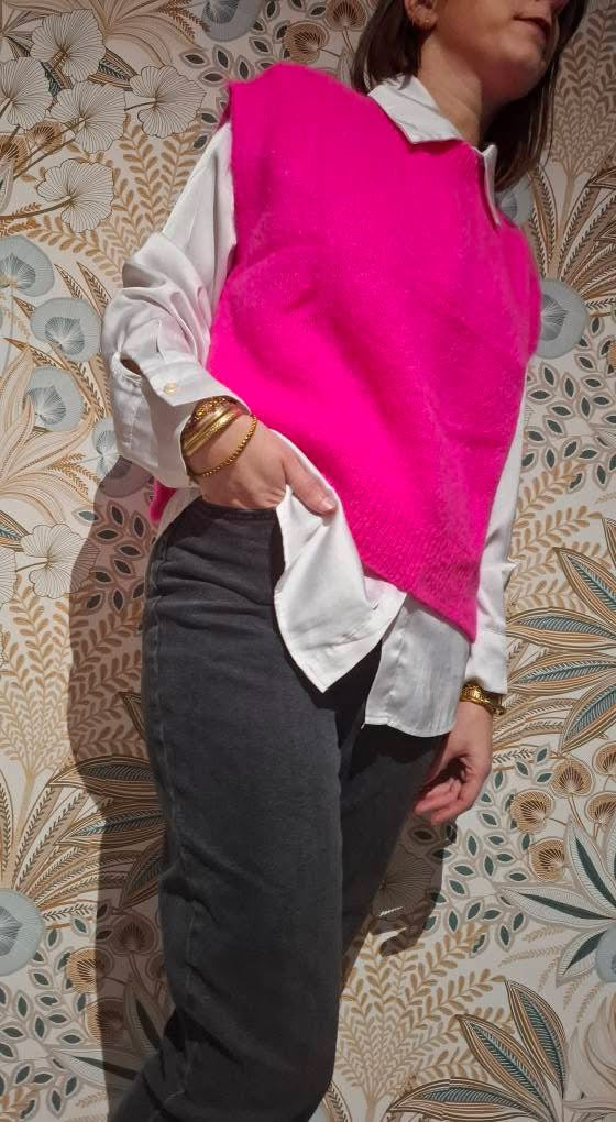 Pull sans manches Rose