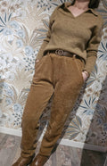 Pantalon en velours Camel