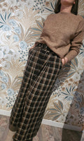 Pantalon en pieds de poule chocolat