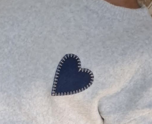 Pull en laine motif cœur