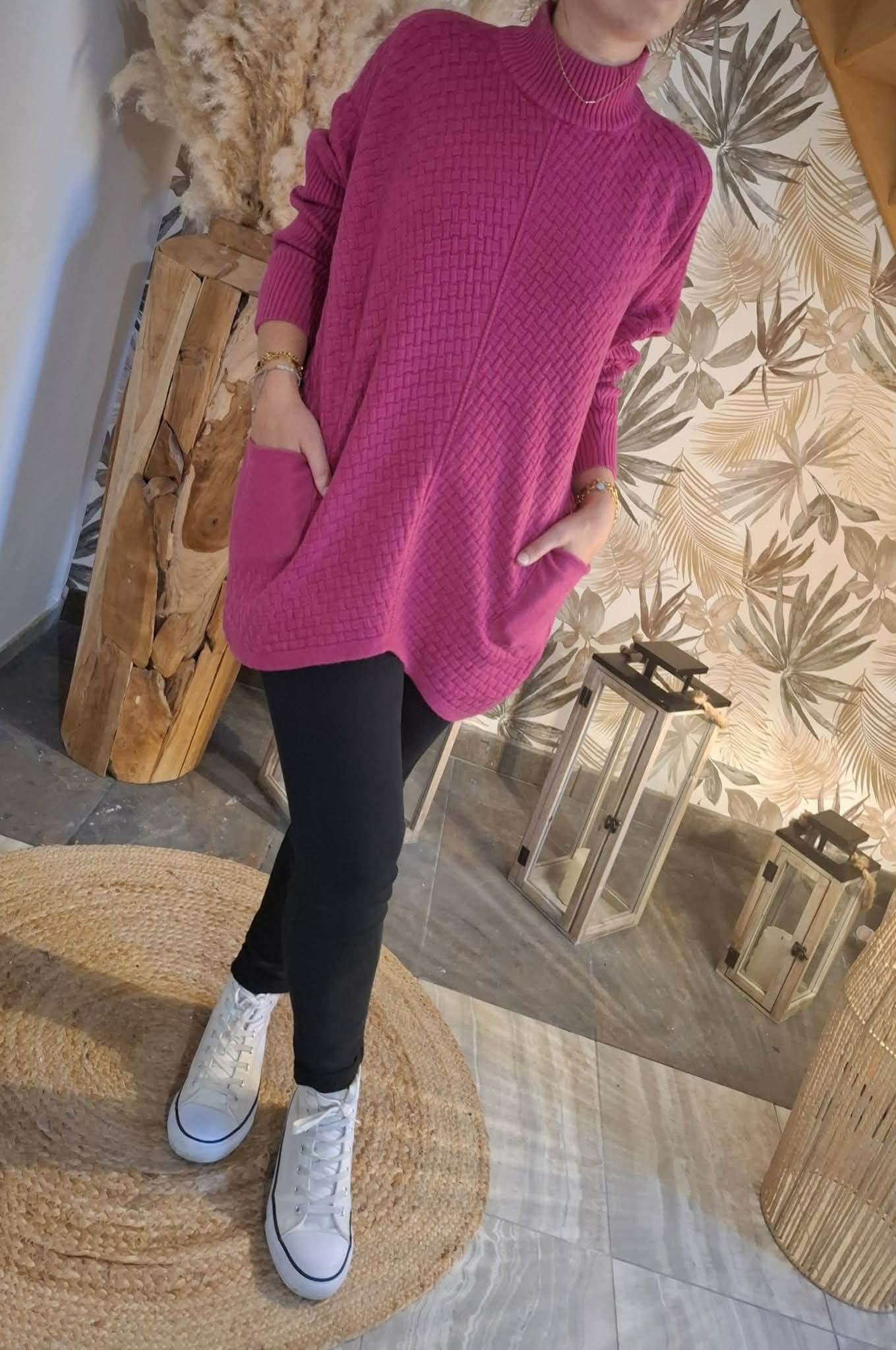 Pull col rond effet cachemire